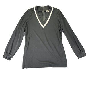 Vintage Alex Colman Sportswear V-Neck Long Sleeve Top